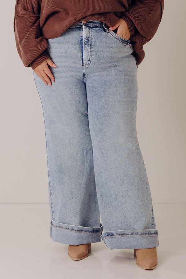 The Jayla High Waist Tummy Control Wide Leg Jean Curves