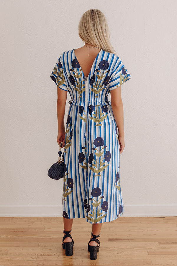 Boardwalk Bloom Stripe Midi Dress Image - 5