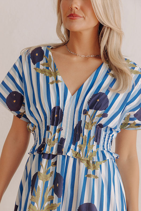 Boardwalk Bloom Stripe Midi Dress Image - 3