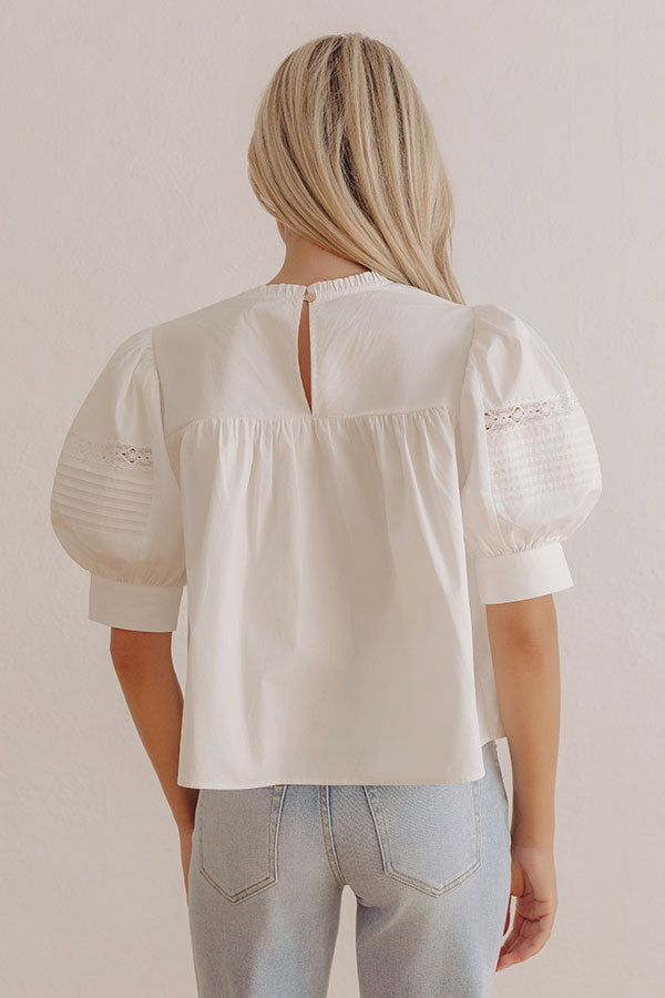 Love in the Details Pleated Top in White Image - 5
