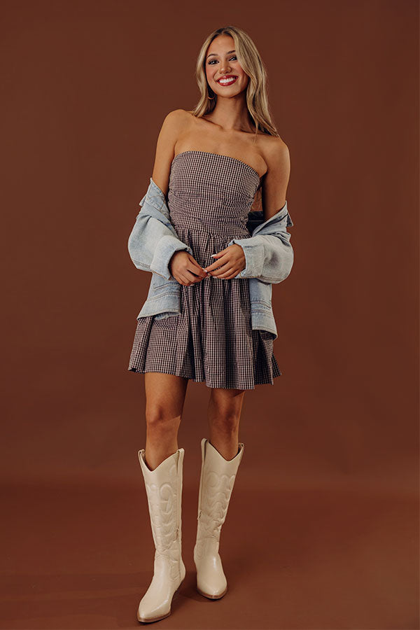 French Cottage Gingham Mini Dress Image - 1