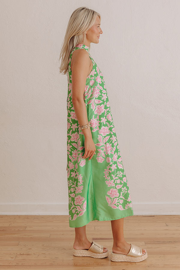 Paradise Lane Floral Satin Midi Dress Image - 3
