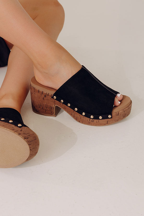 Call Me Faux Suede Platform Heel in Black Image - 2