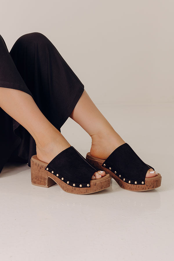 Call Me Faux Suede Platform Heel in Black Image - 1