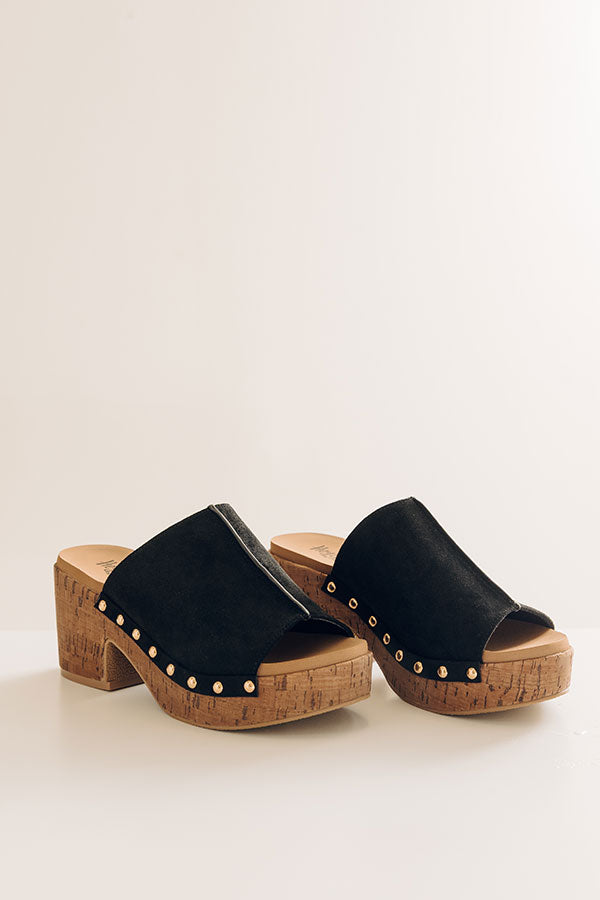 Call Me Faux Suede Platform Heel in Black Image - 3