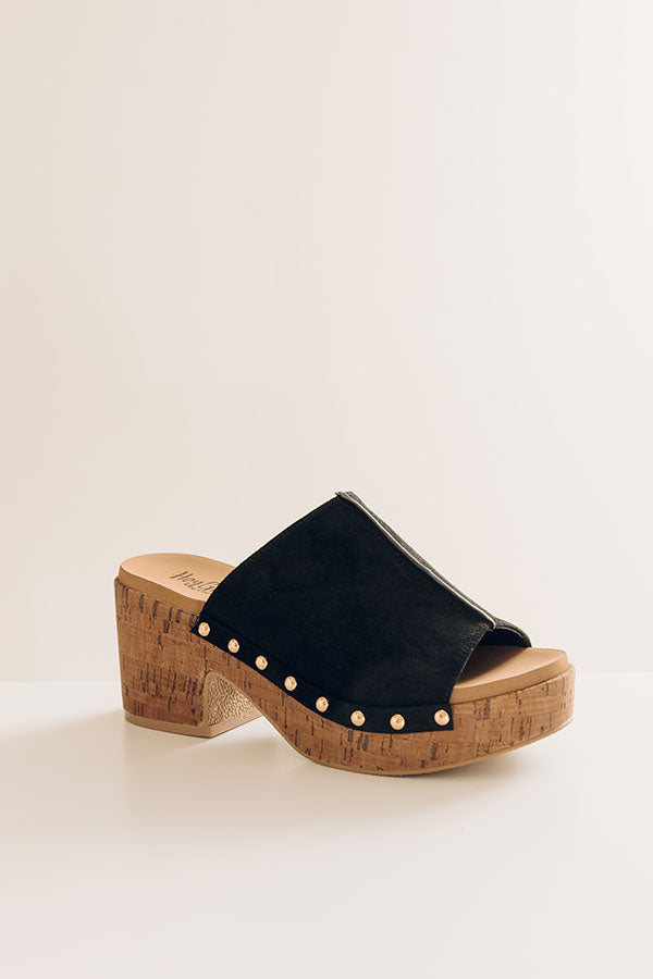 Call Me Faux Suede Platform Heel in Black Image - 4