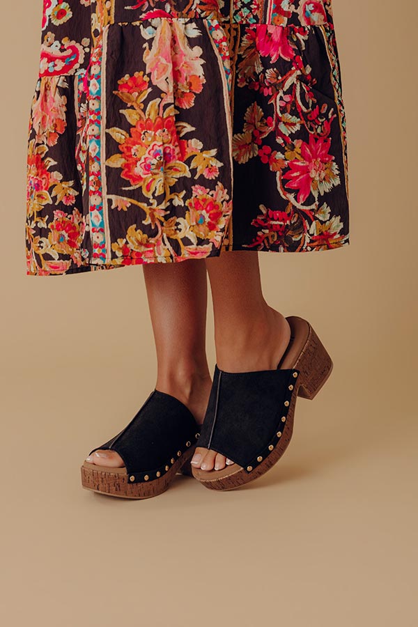 Call Me Faux Suede Platform Heel in Black Image - 1