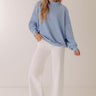 Relax and Repeat Oversized Sweatshirt in Sky Blue Image - 1