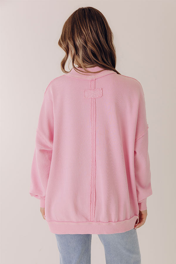 Relax and Repeat Oversized Sweatshirt in Pink Image - 5