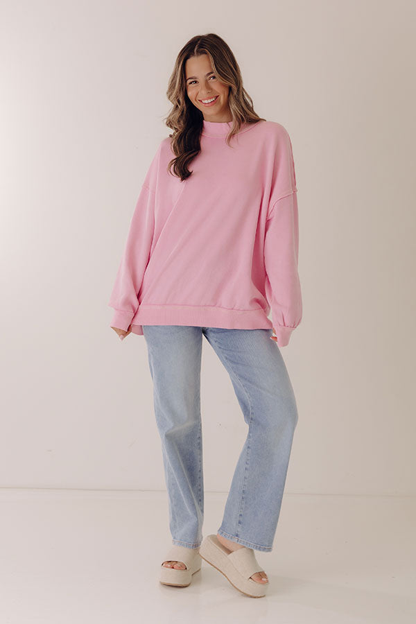 Relax and Repeat Oversized Sweatshirt in Pink Image - 2
