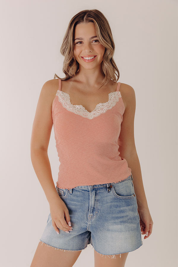 Gentle Touch Lace Trim Tank Image - 1