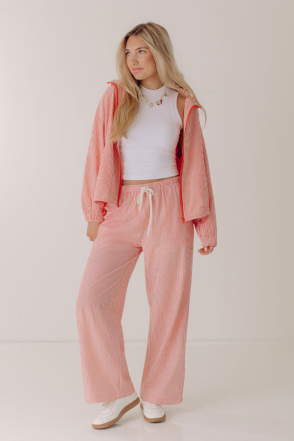 Seaside Charm Midrise Stripe Pants in Tangerine Image - 5