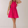 Sunday Society Eyelet Mini Dress in Hot Pink Image - 1
