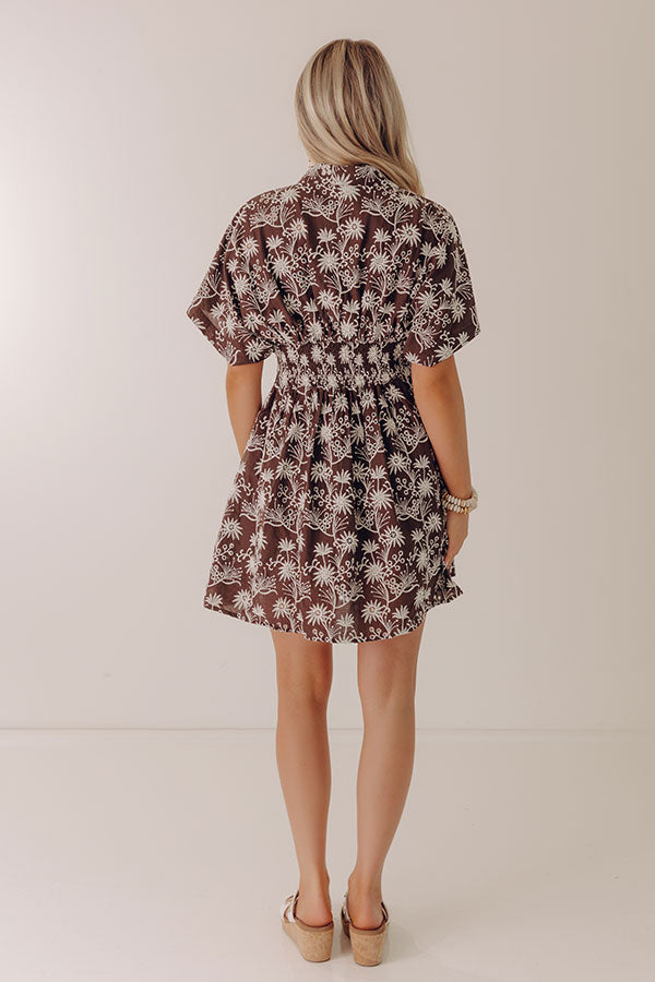 Embroidered Elegance Floral Mini Dress Image - 4