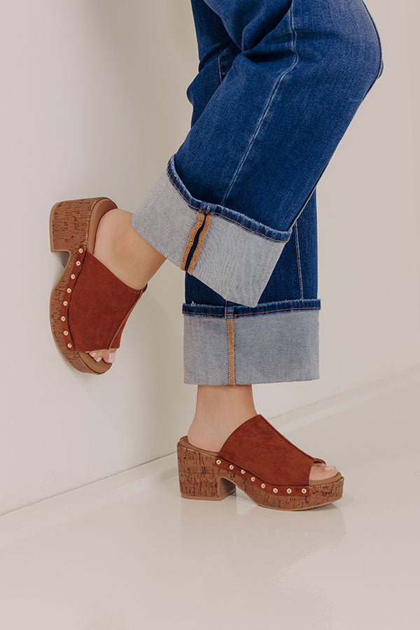 Call Me Faux Suede Platform Heel in Chocolate Image - 1
