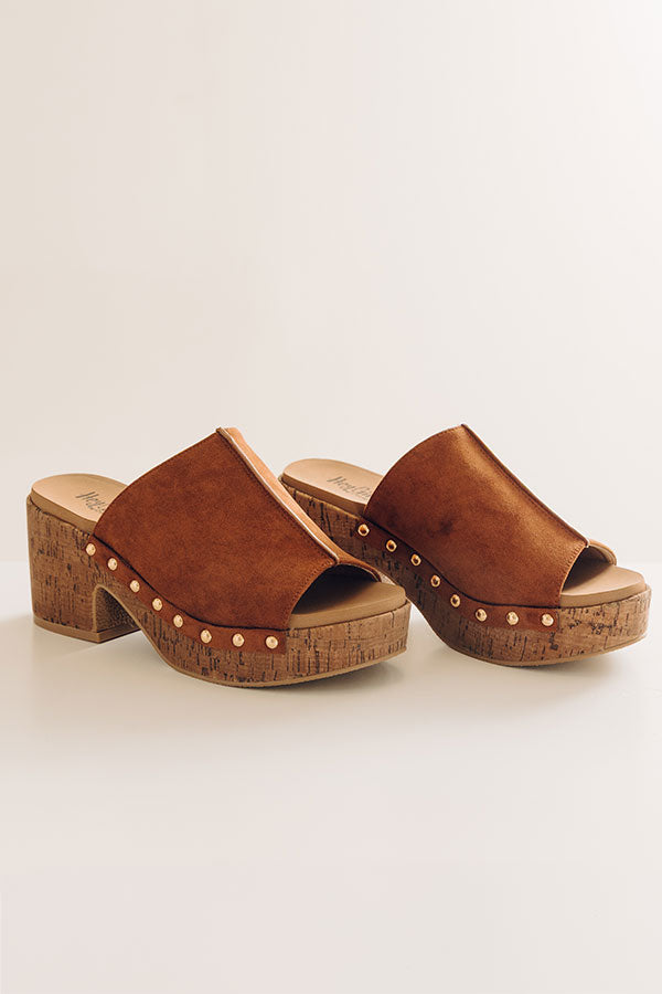 Call Me Faux Suede Platform Heel in Chocolate Image - 4
