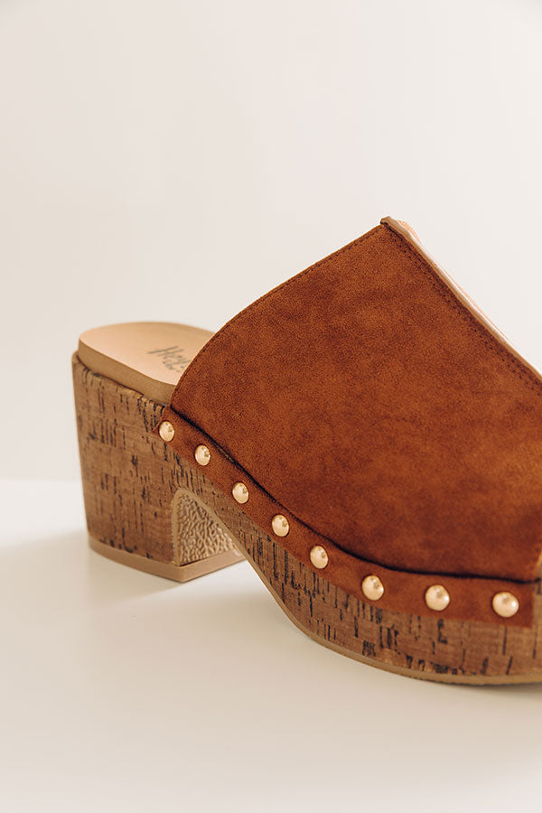 Call Me Faux Suede Platform Heel in Chocolate Image - 3
