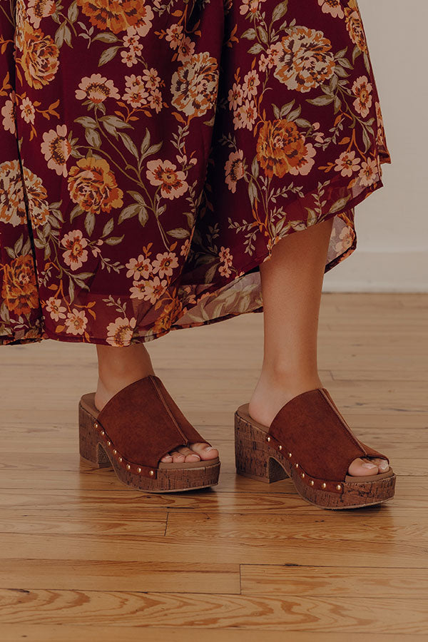 Call Me Faux Suede Platform Heel in Chocolate Image - 1