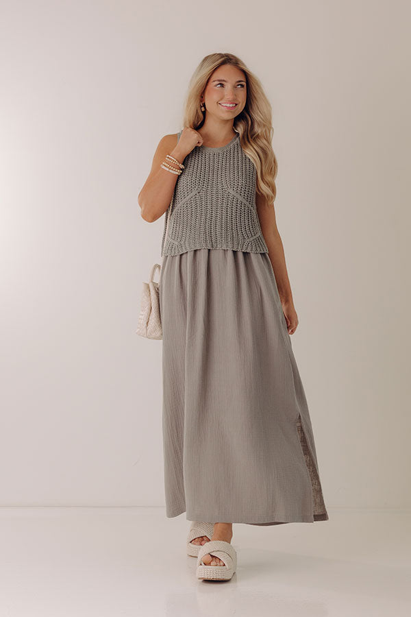 Beach House Brunch Mixed Media Maxi Dress Image - 1