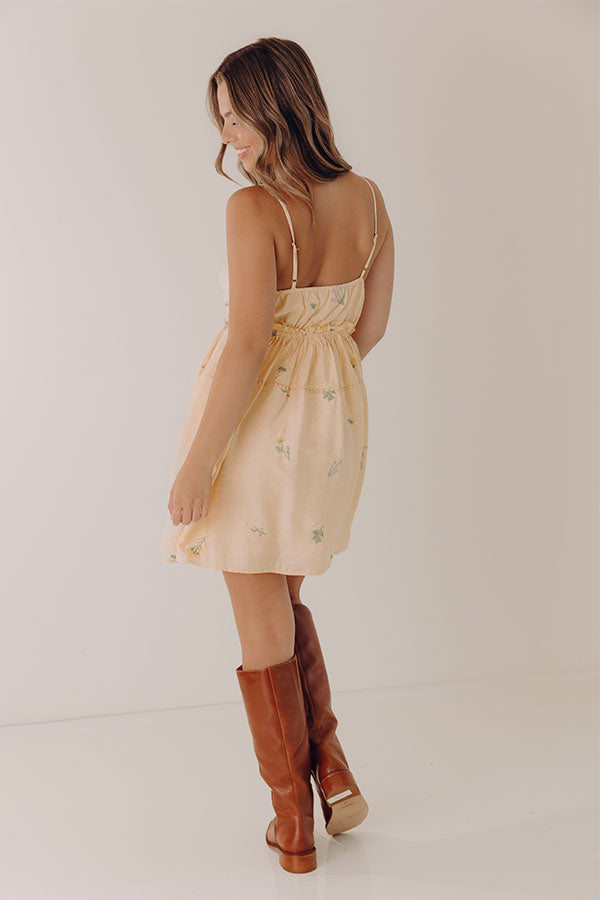 Prairie Bloom Floral Embroidered Mini Dress Image - 4