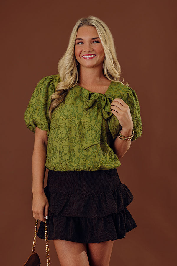 Effortlessly Refined Floral Jacquard Top