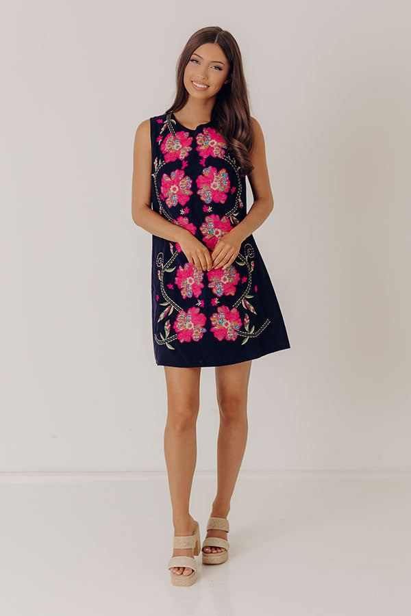 Brunch Plans Chic Floral Embroidered Mini Dress