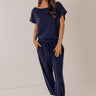Casual Ease Midrise Cropped Joggers in Navy Image - 1