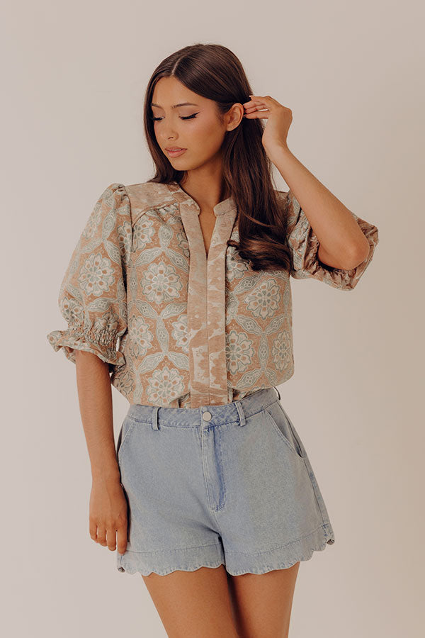 Cherished Moments Velvet Jacquard Top