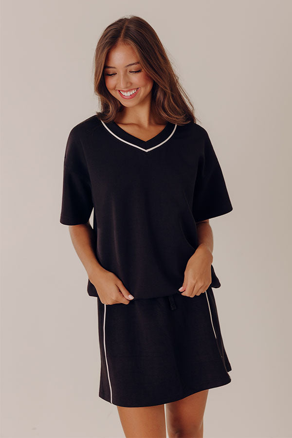 Simply Charming Scuba Tee in Black