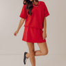 Simply Charming High Waist Scuba Skort in Red Image - 1