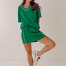 Simply Charming High Waist Scuba Skort in Green Image - 1