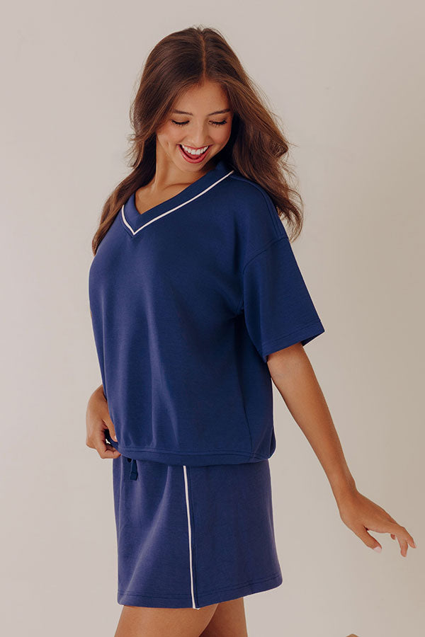 Simply Charming Scuba Tee in Navy Image - 3