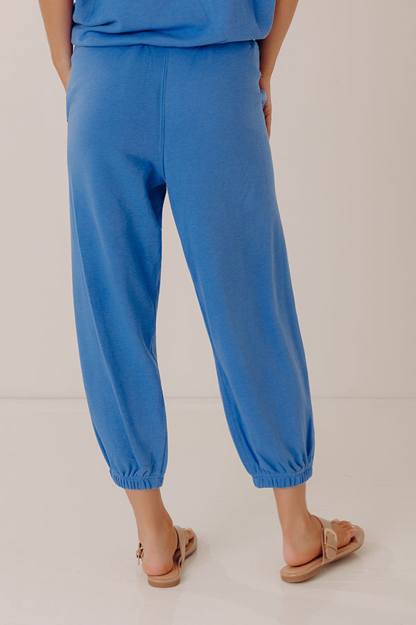 Casual Ease Midrise Cropped Joggers in Ocean Blue Image - 4
