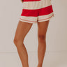 Simple Staple Midrise Stripe Shorts in Red Image - 1