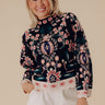 Classic Blooms Floral Knit Sweater Top in Black Image - 1