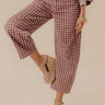 Picnic Date Midrise Gingham Barrel Jeans in Brown/Pink Image - 1