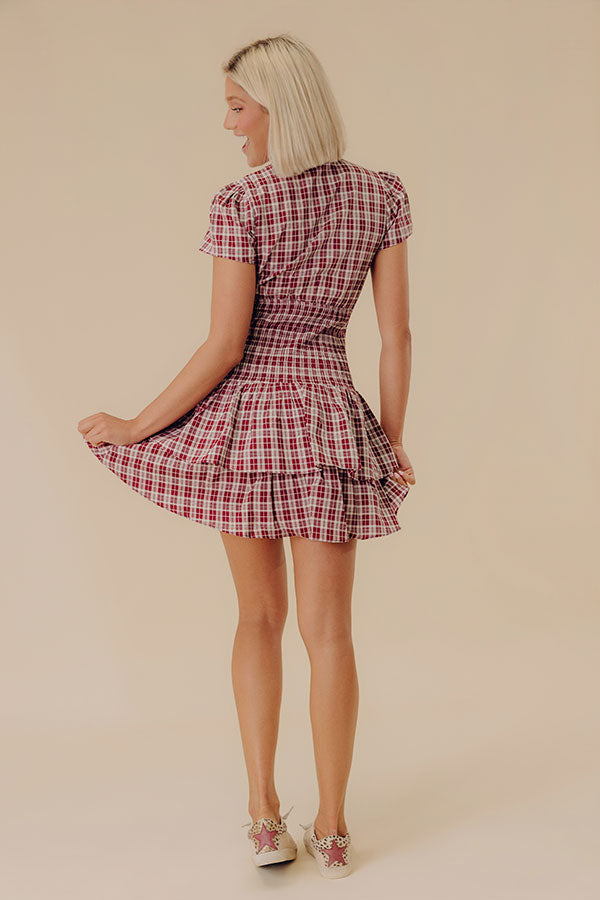 Talk Plaid To Me Smocked Mini Dress – Impressions Online Boutique
