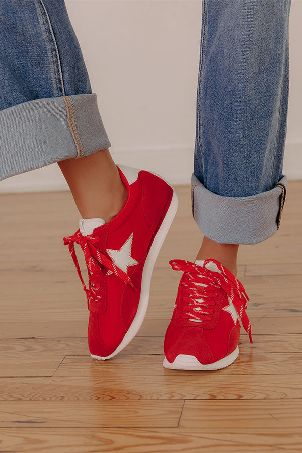 Tamara Faux Suede Sneaker in Red