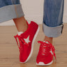 Tamara Faux Suede Sneaker in Red Image - 1