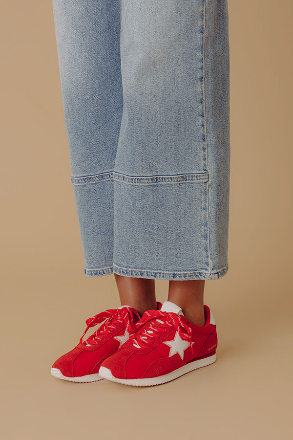 Tamara Faux Suede Sneaker in Red
