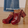 The Sawyer Faux Leather Platform Clogs in Wine Image - 1
