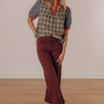 Boston Bistro Houndstooth Tweed Top in Green Image - 1