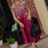 Merlot On The Patio Two Piece Satin Midi Dress Image - 1