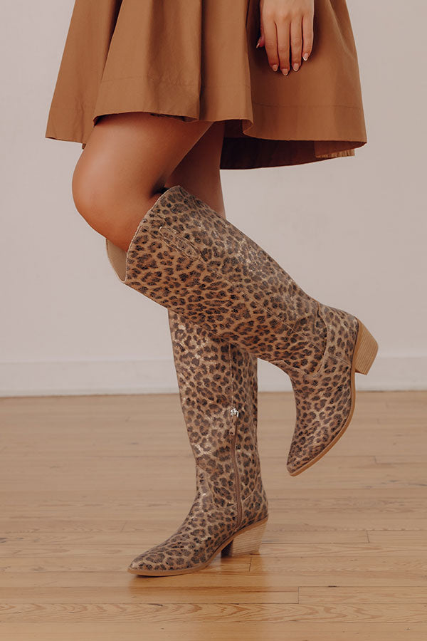 The Lola Knee High Leopard Cowboy Boot Image - 2