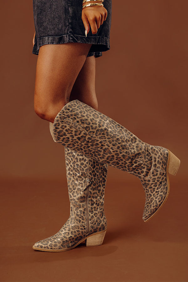 The Lola Knee High Leopard Cowboy Boot Image - 1