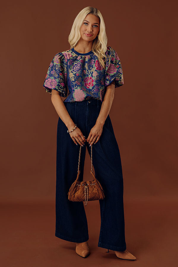 Venetian Daydream Floral Jacquard Top Image - 1