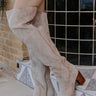The Juliet Faux Suede Thigh High Boot in Taupe Image - 1