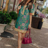 Venetian Romance Floral Jacquard Mini Dress Image - 1