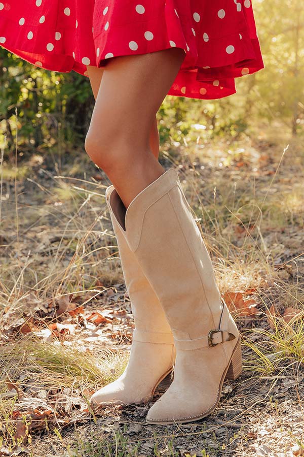 The Lena Faux Suede Knee High Boot Image - 1