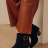 Wine O' Clock Faux Suede Bootie in Black Image - 1